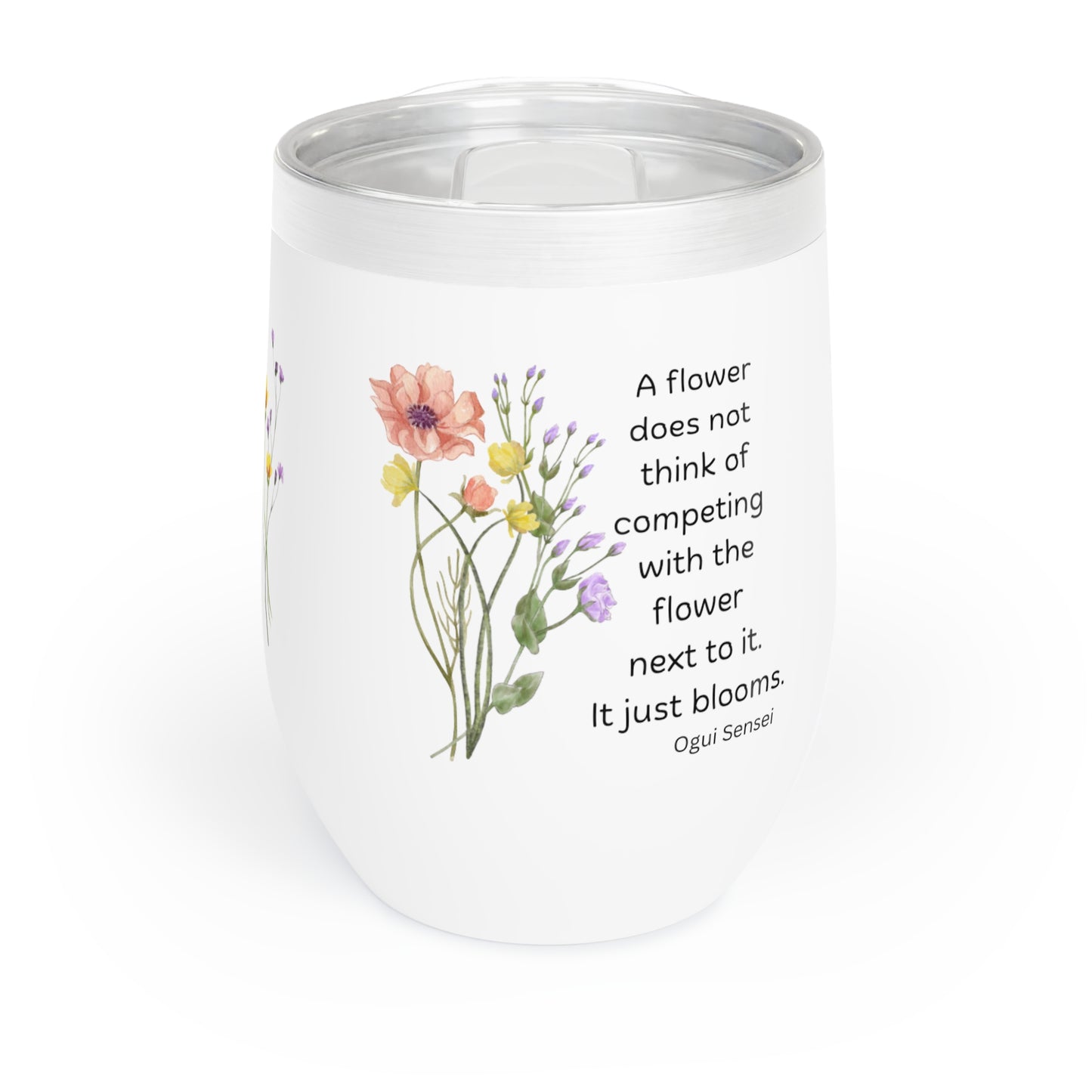 Delicate Blossoms of Wisdom Wine Tumbler