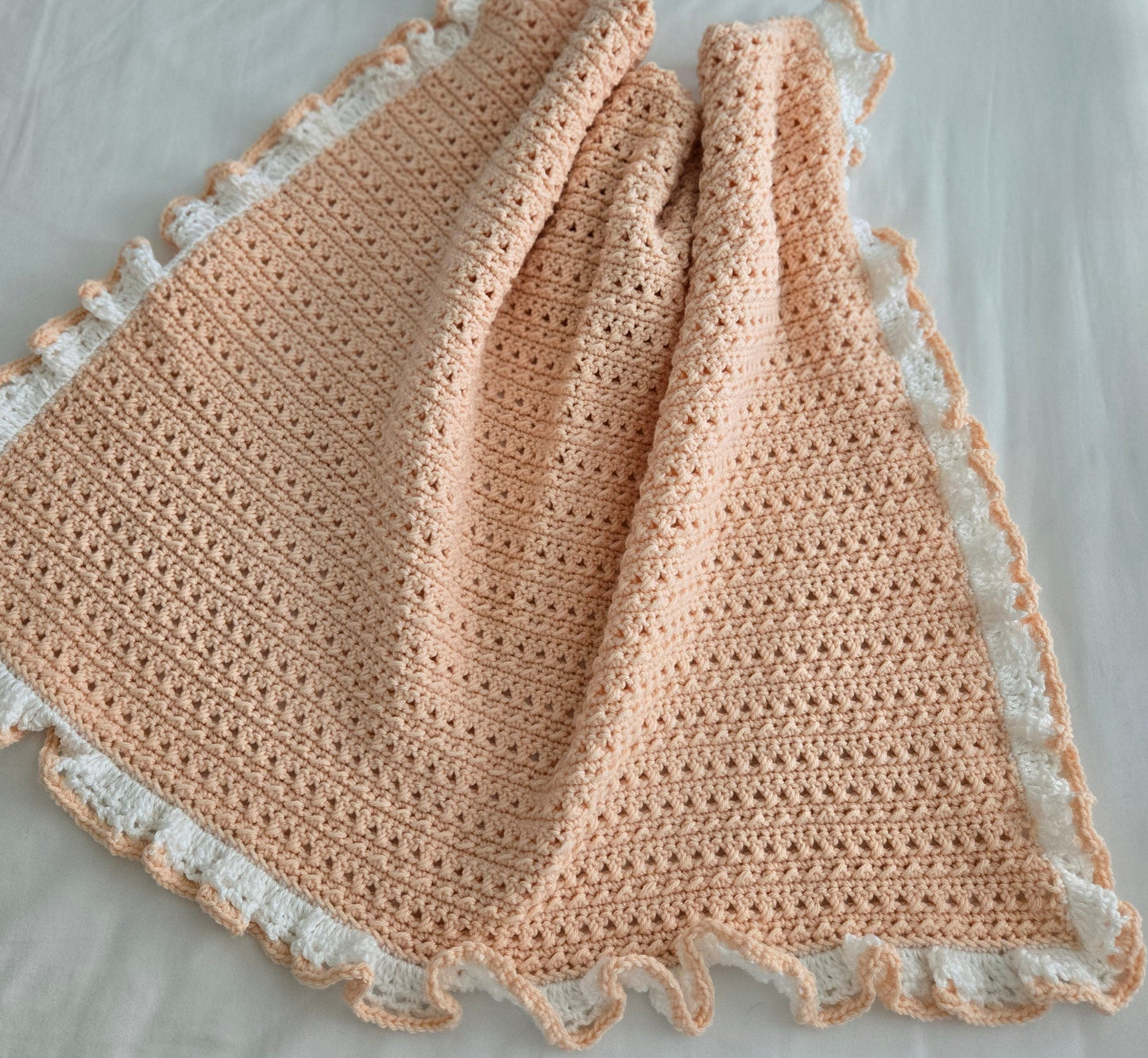 Sweet Peach Crochet Baby Blanket - Handcrafted For Sweet Dreams