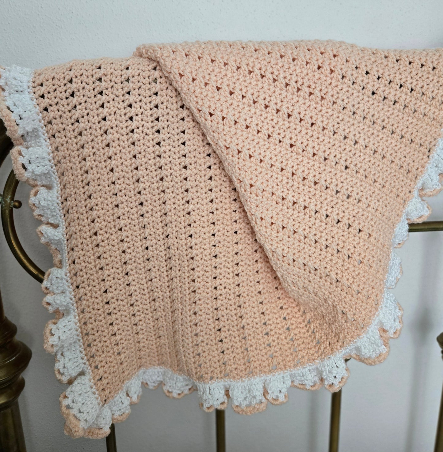 Sweet Peach Crochet Baby Blanket - Handcrafted For Sweet Dreams