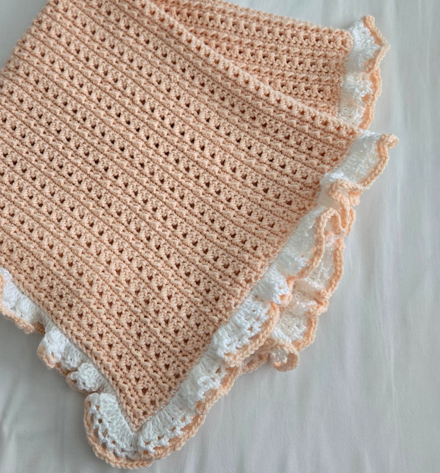 Sweet Peach Crochet Baby Blanket - Handcrafted For Sweet Dreams