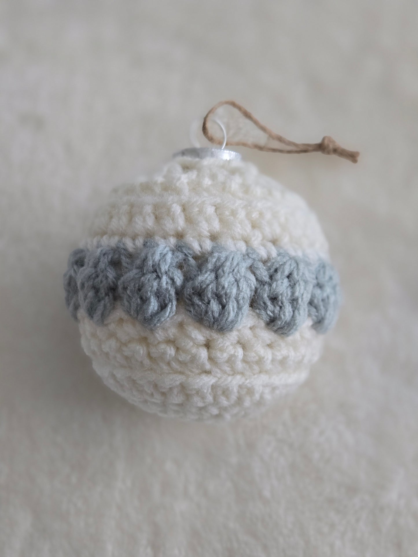 Woodland Calm Crochet Christmas Ornament Set – Set of 6 in Sage, Bark, and Cream