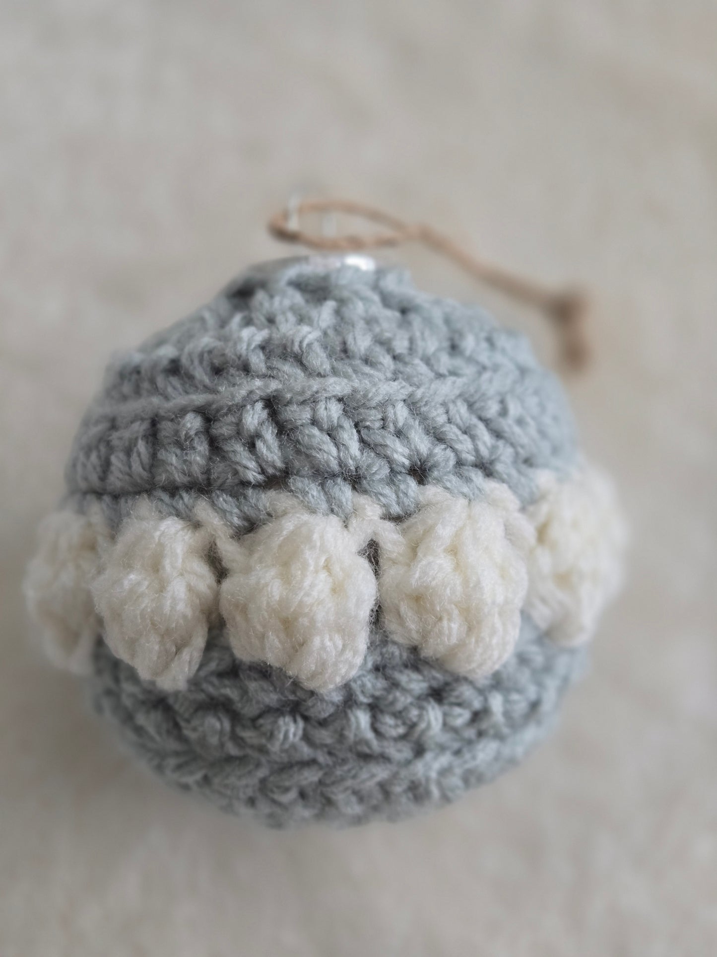 Woodland Calm Crochet Christmas Ornament Set – Set of 6 in Sage, Bark, and Cream
