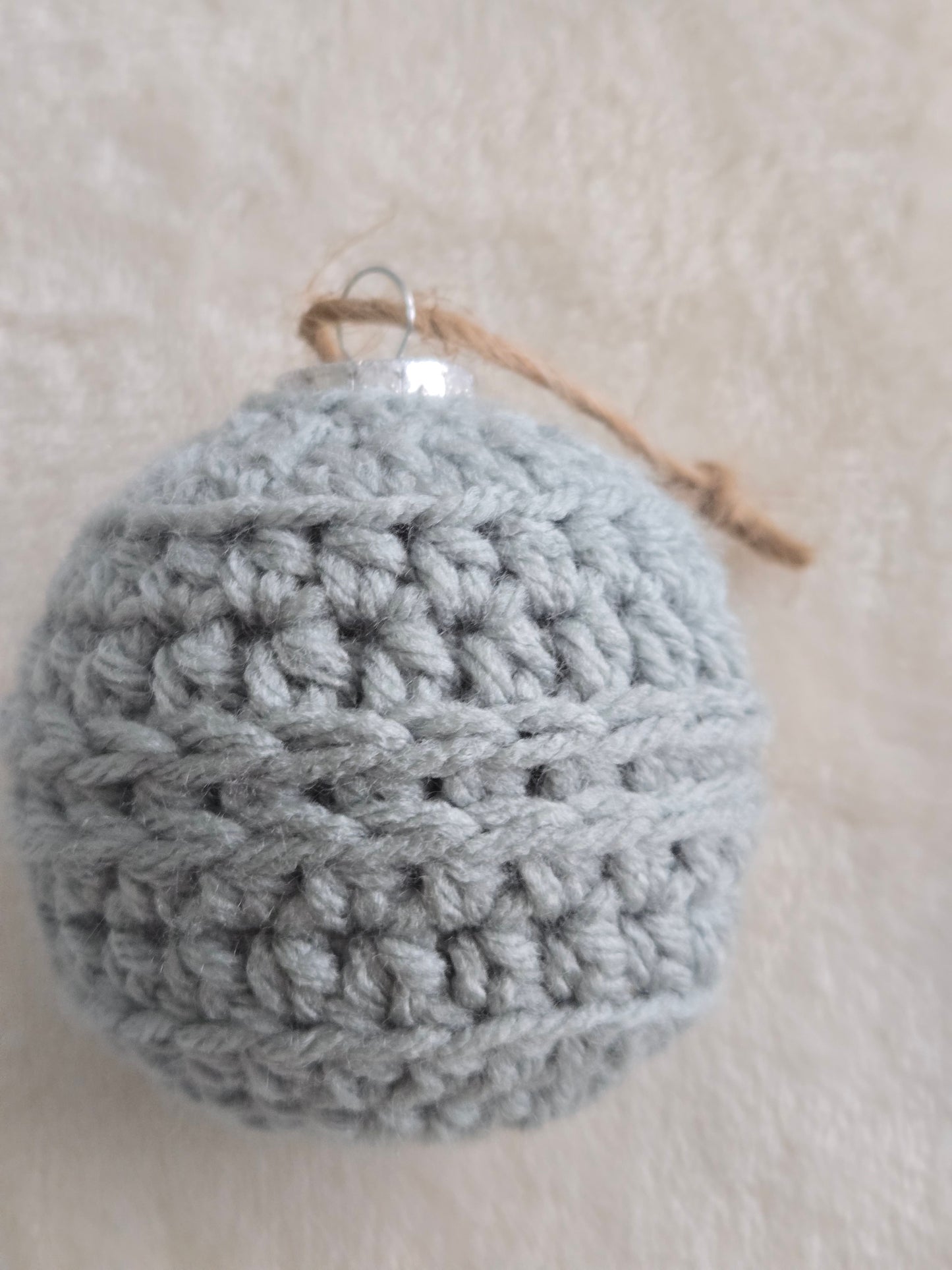 Woodland Calm Crochet Christmas Ornament Set – Set of 6 in Sage, Bark, and Cream