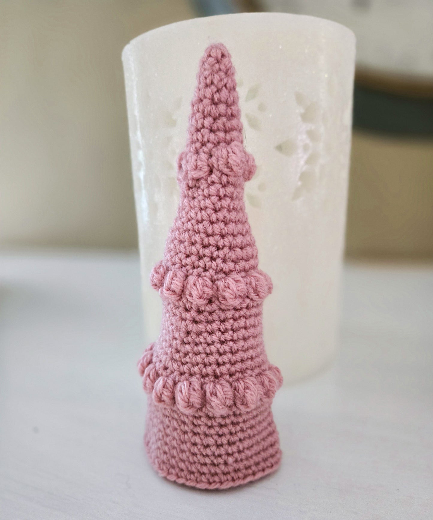 Blush Noel Crochet Tabletop Christmas Tree Set – Set of 3