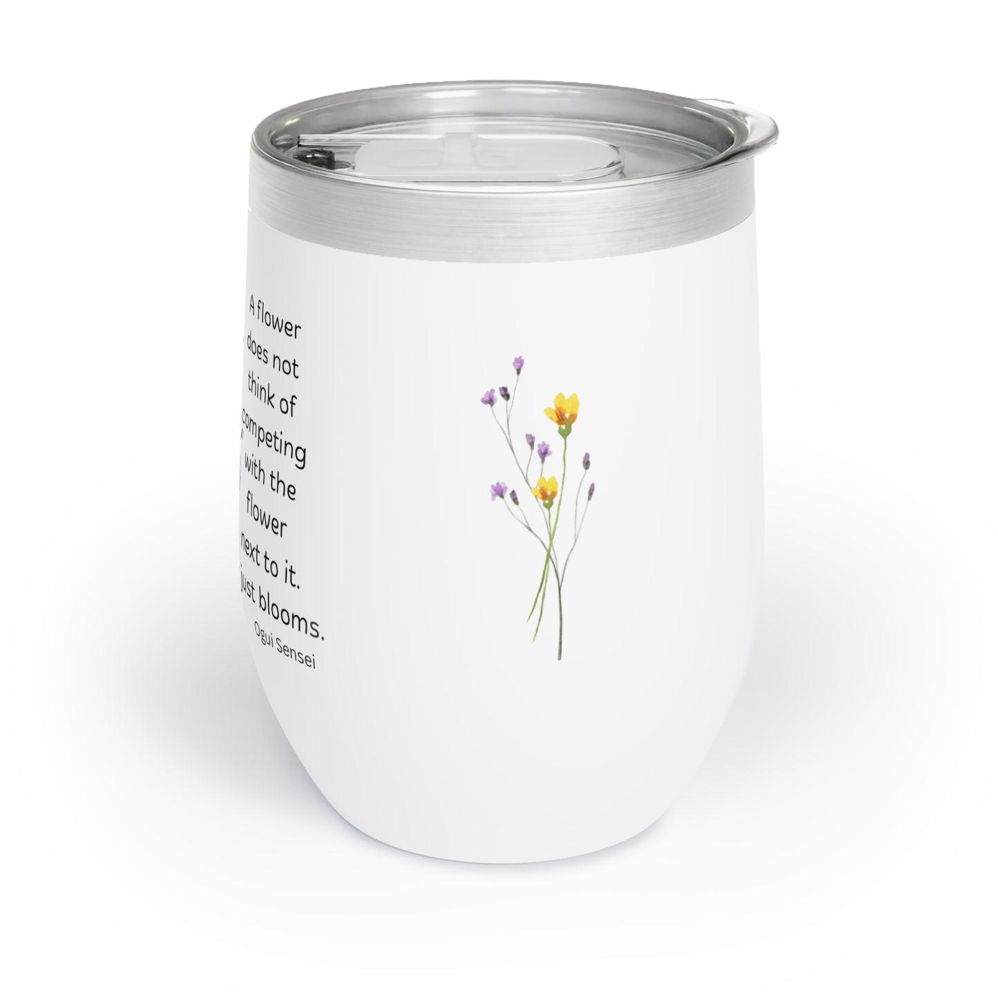 Delicate Blossoms of Wisdom Wine Tumbler