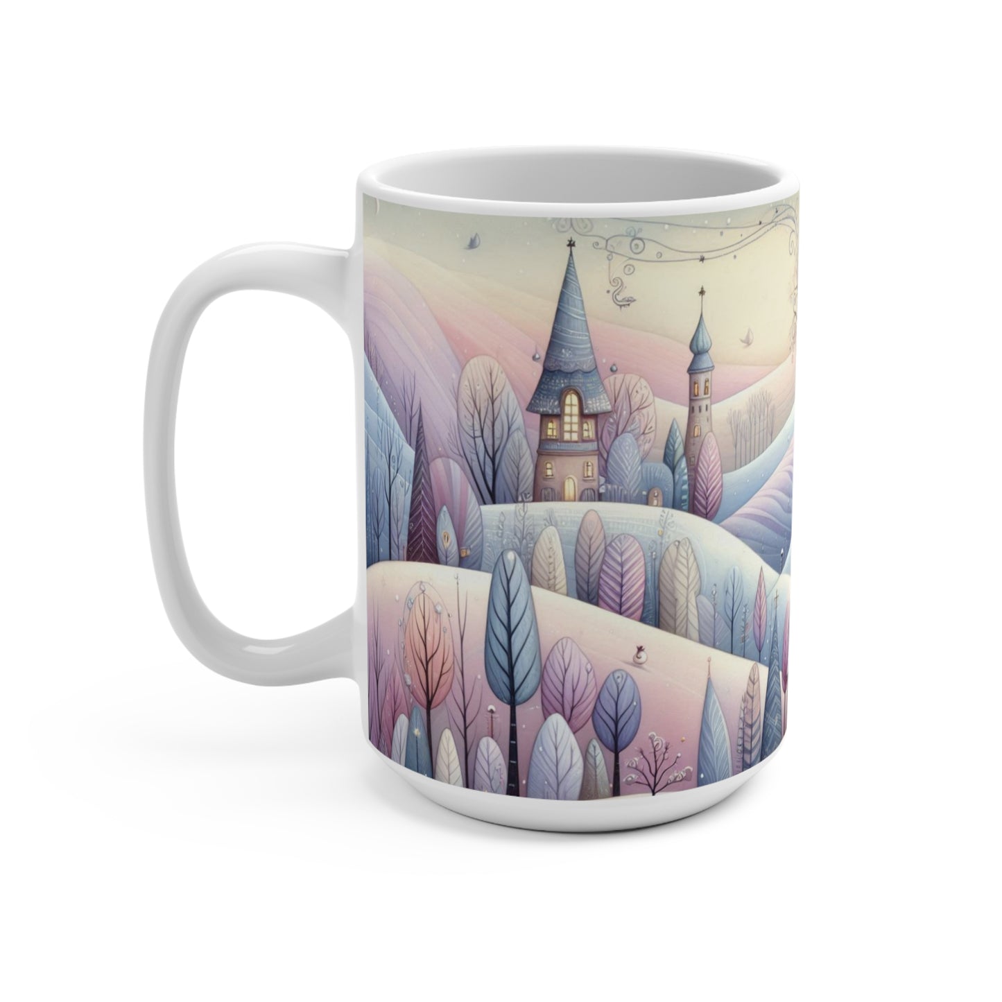 Blush Noel Whimsical Village Mug