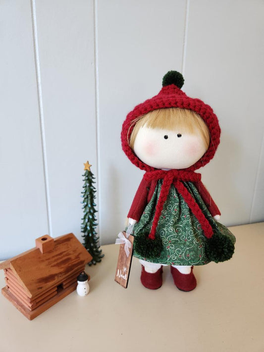Handmade Christmas "Noel" Tilda Doll – Festive Holiday Keepsake