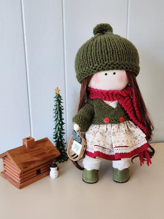 Handmade Christmas Joy Tilda Doll – Holiday Collectible Décor