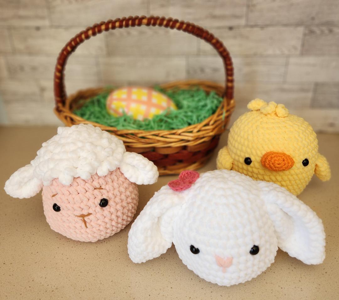 Crochet Easter Chubbies ~ Chick, Lamb, Bunny