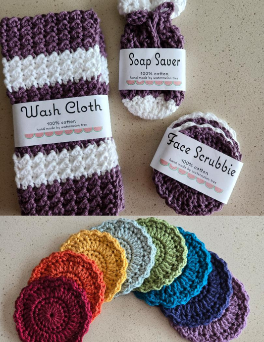 Fall / Winter Crochet Spa Sets in Solid or Stripe