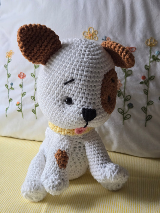Handmade Crochet Spotted Puppy – Baby Shower Gift, Nursery Decor