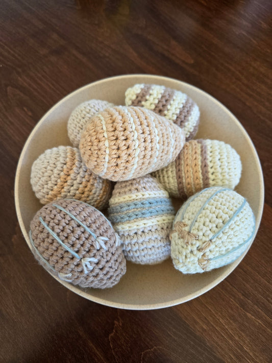 Crochet Neutral Spring Egg Decor
