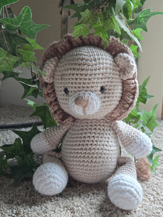 Handmade Crochet Lion Plush– Safari Nursery Decor