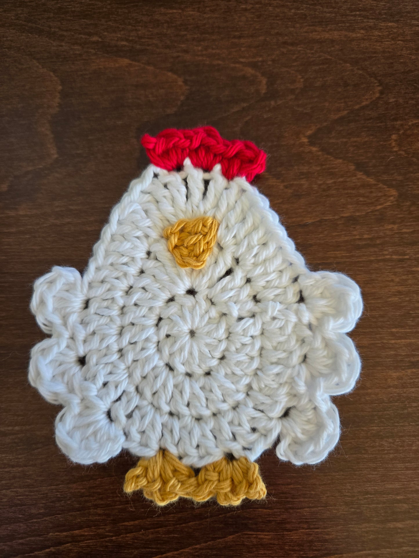 Cluck Yeah! Crochet Chicken Coasters (Set of 4)