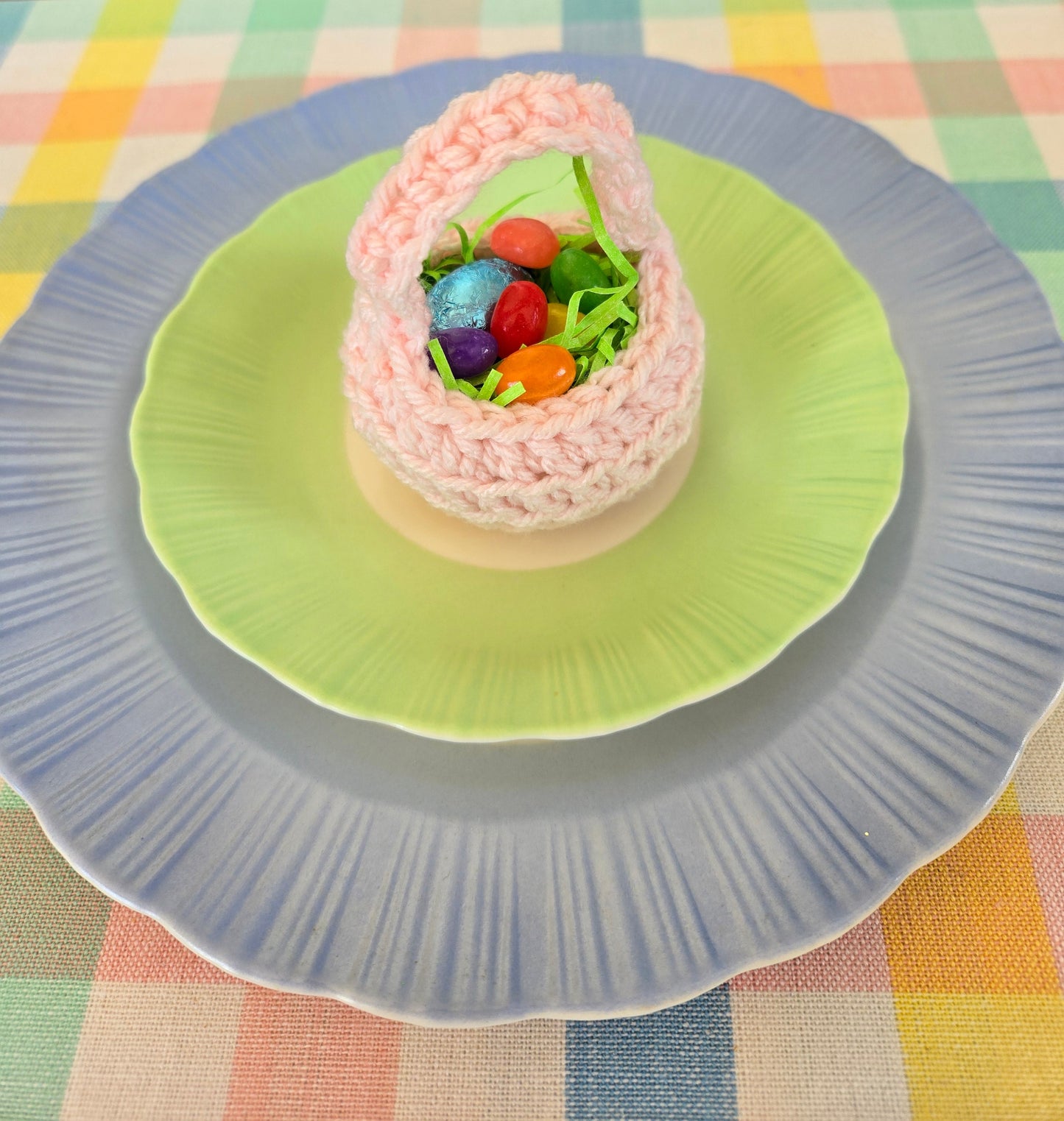 Mini Crochet Decoration Baskets - set of 6