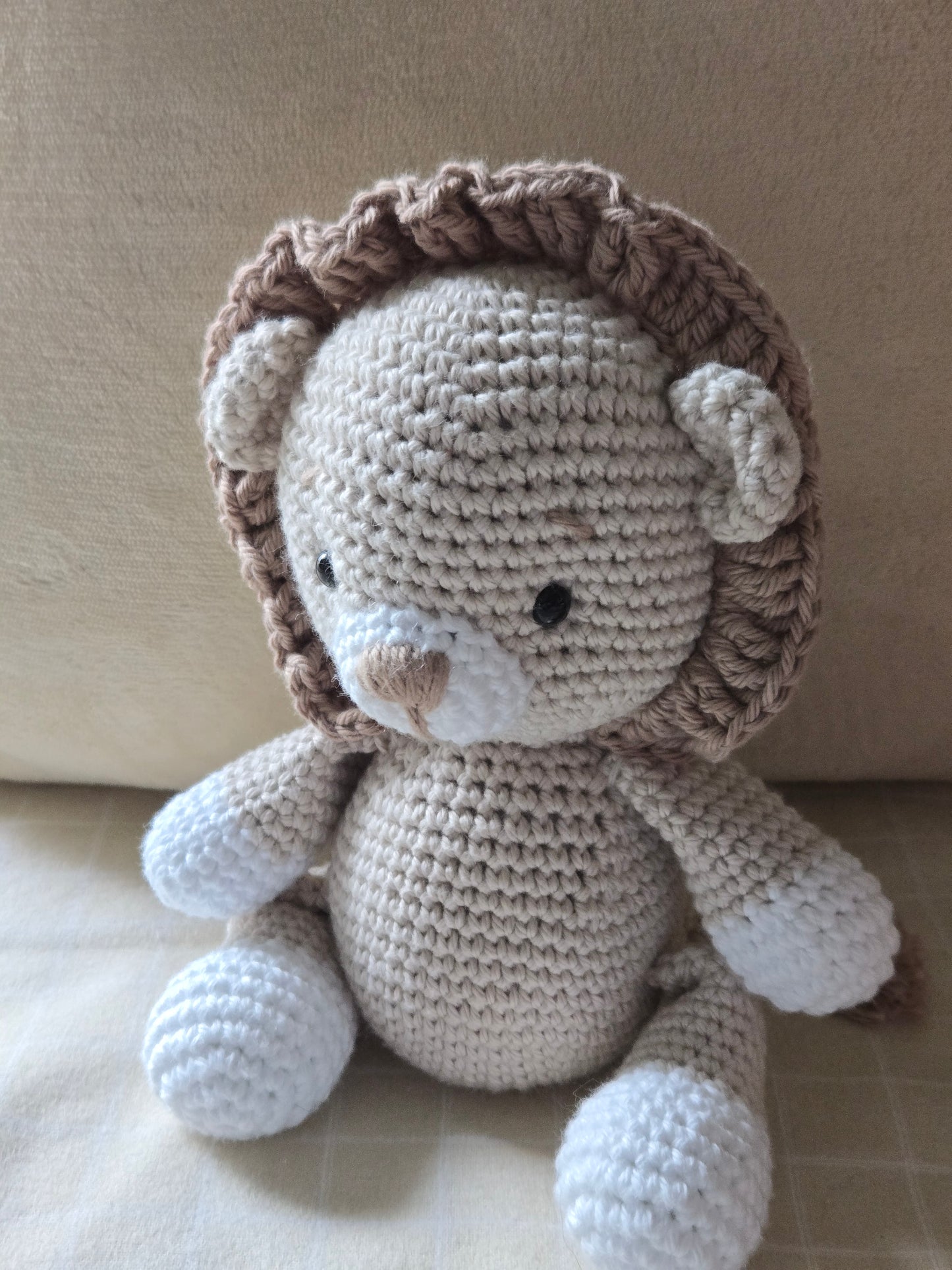 Handmade Crochet Lion Plush– Safari Nursery Decor