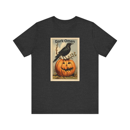 Vintage Halloween Tee - Unisex Jersey Short Sleeve T-Shirt with Crow and Pumpkin Design