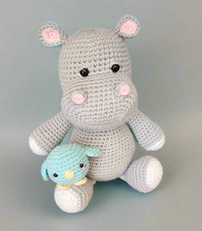 Handmade Crochet Hippo Plushie - Cute and Unique Gift