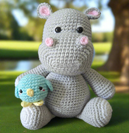 Handmade Crochet Hippo Plushie - Cute and Unique Gift