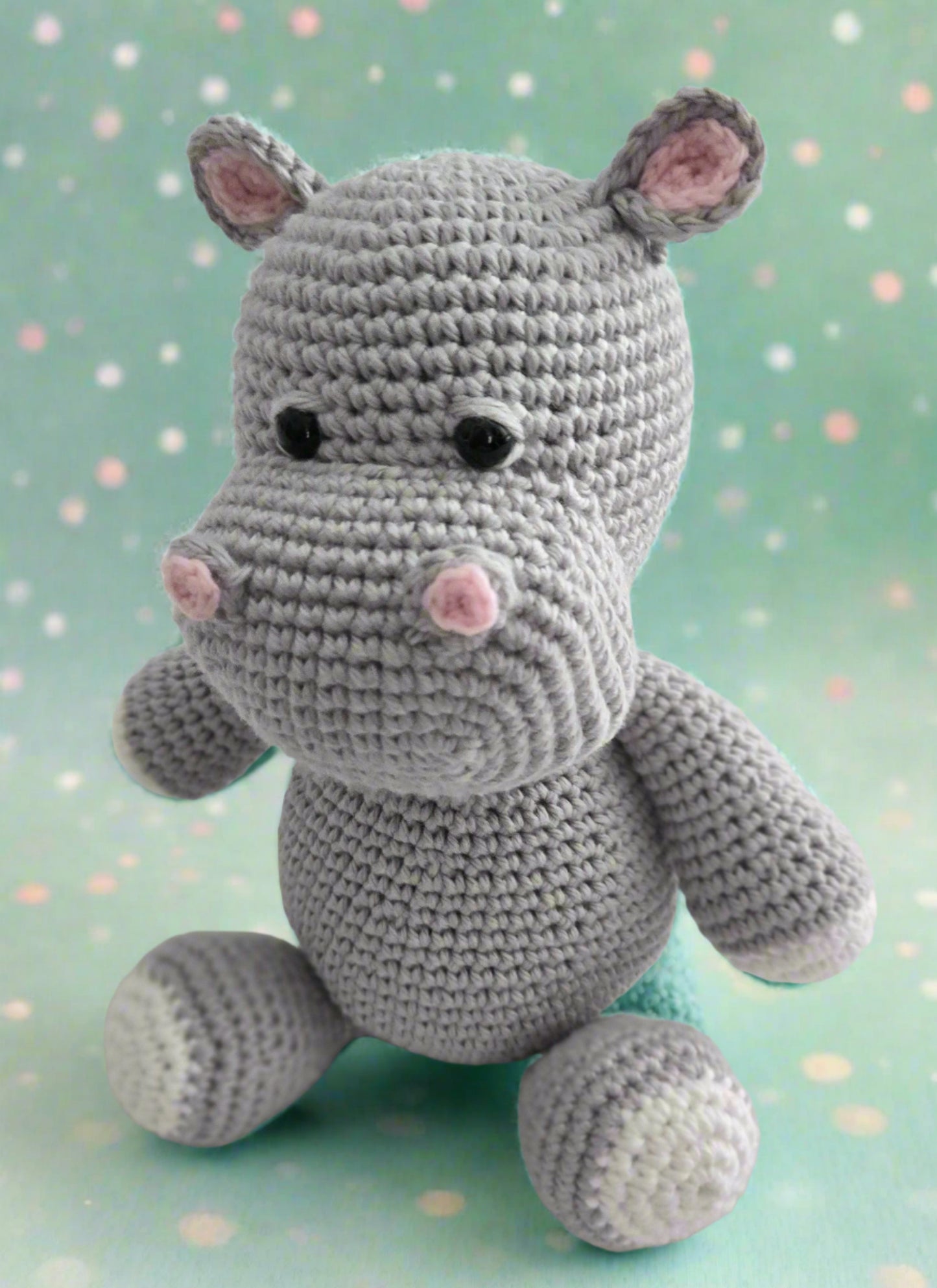 Handmade Crochet Hippo Plushie - Cute and Unique Gift