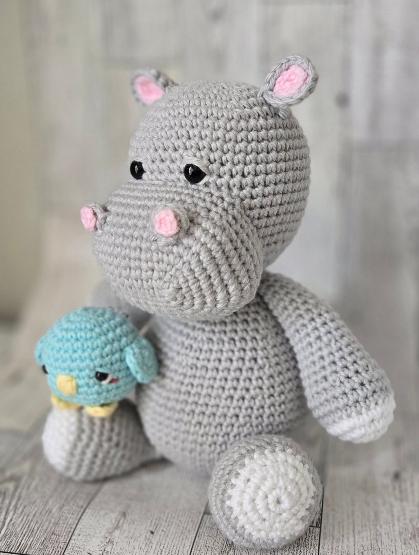 Handmade Crochet Hippo Plushie - Cute and Unique Gift