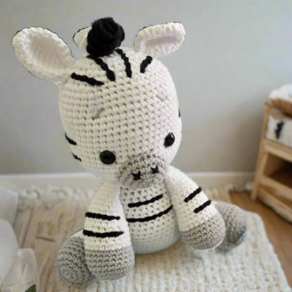 Handmade Crochet Zebra Plushie - Unique and Adorable Gift