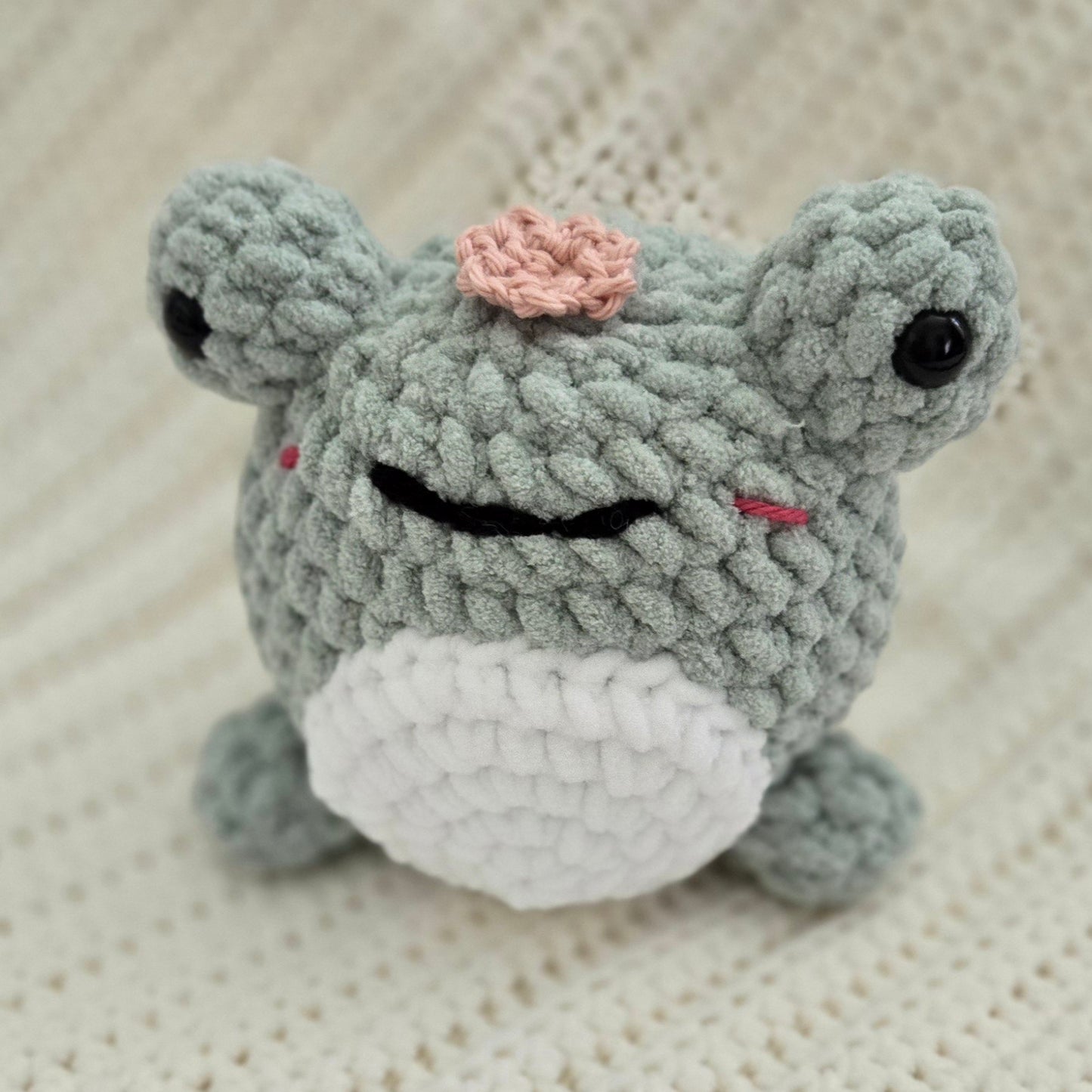 Handmade Crochet Frog Plushie - Cuddly Soft Gift