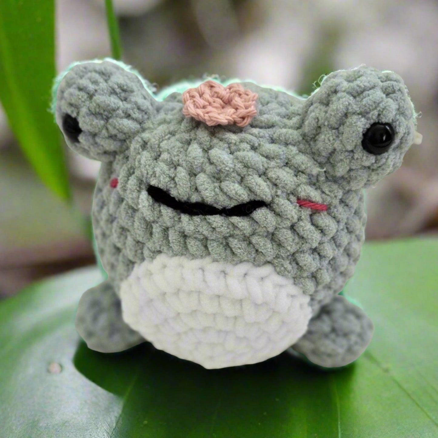 Handmade Crochet Frog Plushie - Cuddly Soft Gift