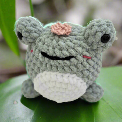 Handmade Crochet Frog Plushie - Cuddly Soft Gift