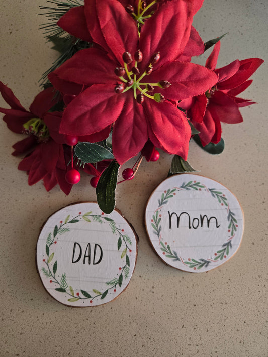 Woodland Calm Personalized Wood Slice Stocking Name Tags – Rustic Holiday Charm