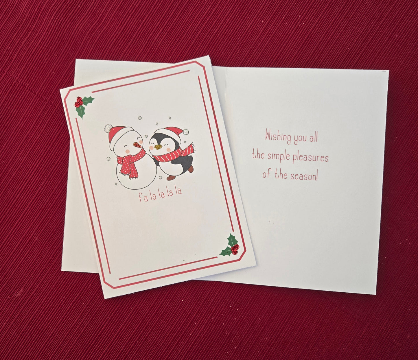 Glittered Penguin Christmas Cards - set of 8