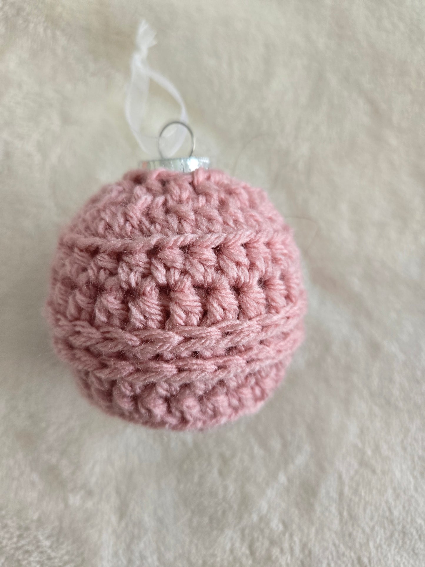 Blush Noel Crochet Christmas Ornament Set of 6 – Soft Pink, Rose & Cream