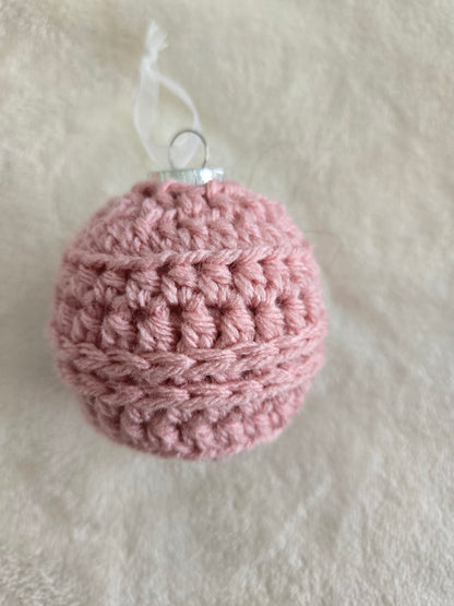 Blush Noel Crochet Christmas Ornament Set of 6 – Soft Pink, Rose & Cream