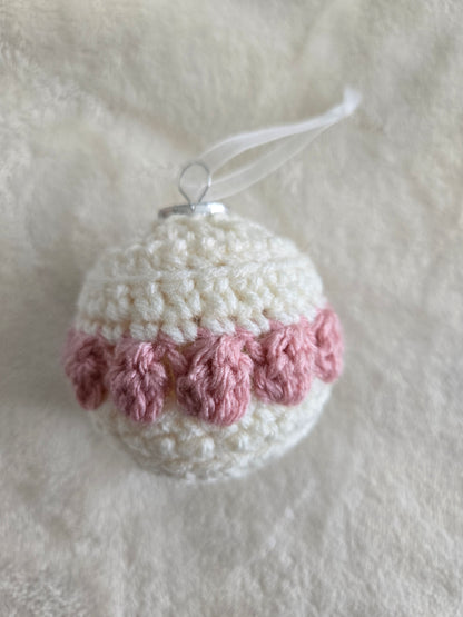 Blush Noel Crochet Christmas Ornament Set of 6 – Soft Pink, Rose & Cream