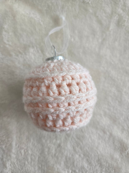 Blush Noel Crochet Christmas Ornament Set of 6 – Soft Pink, Rose & Cream