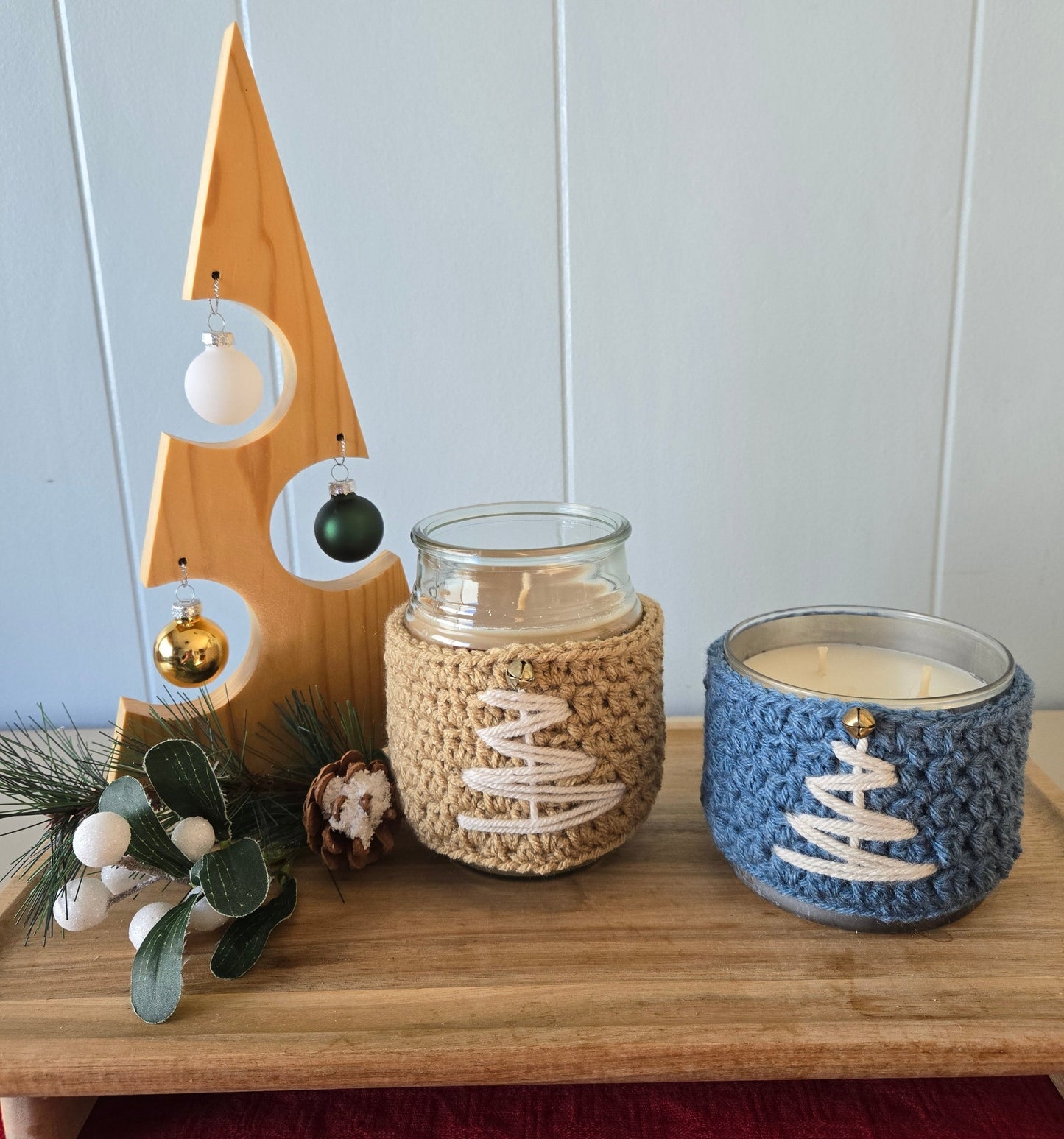 Winter Wishes Crochet Candle Sleeve