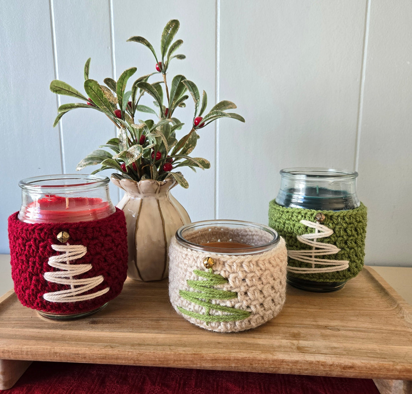 Winter Wishes Crochet Candle Sleeve