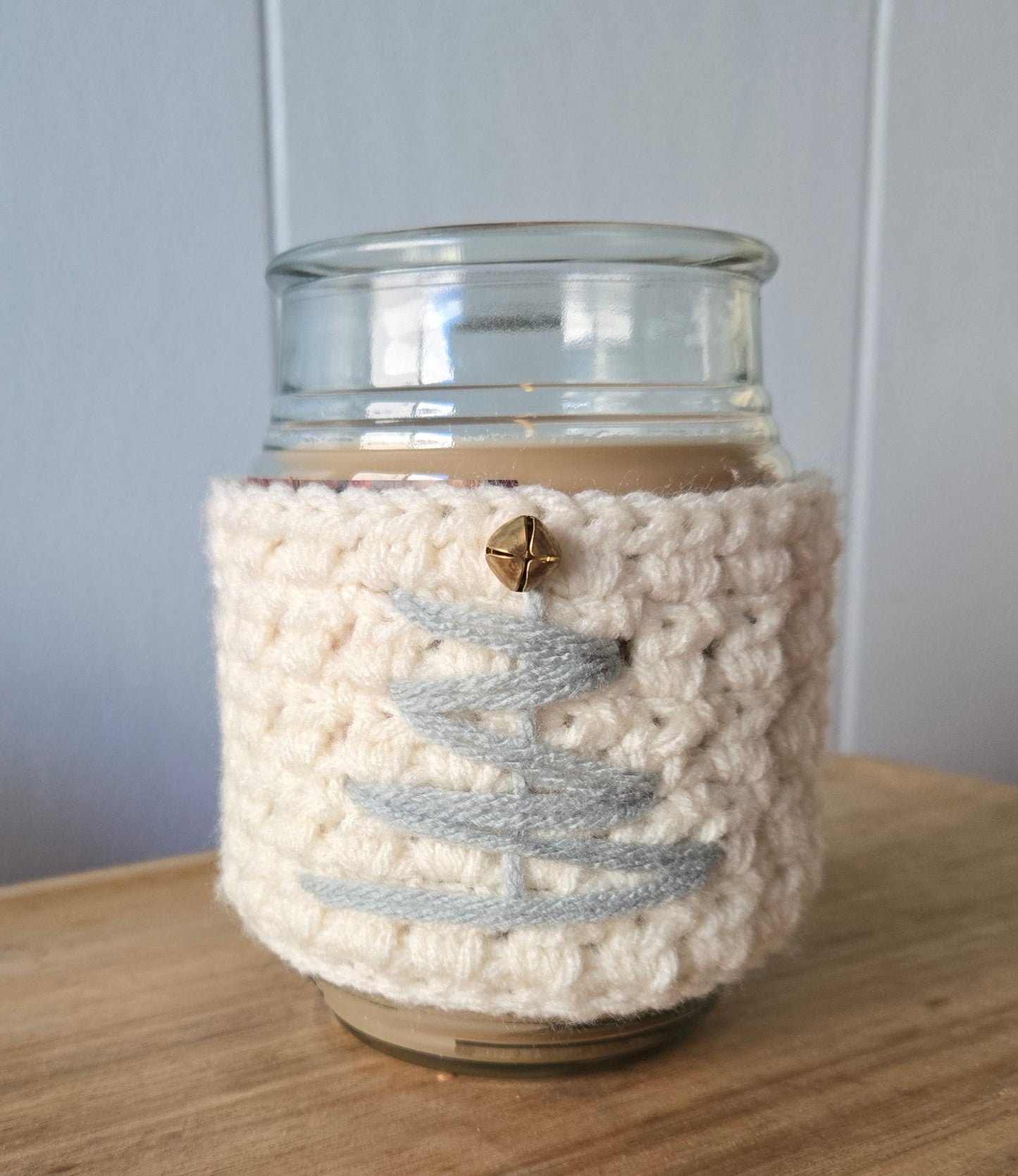 Blush Noel Crochet Candle Sleeve