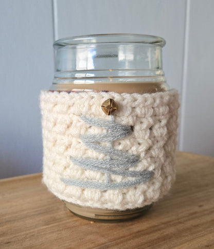 Woodland Calm Crochet Christmas Candle Sleeve