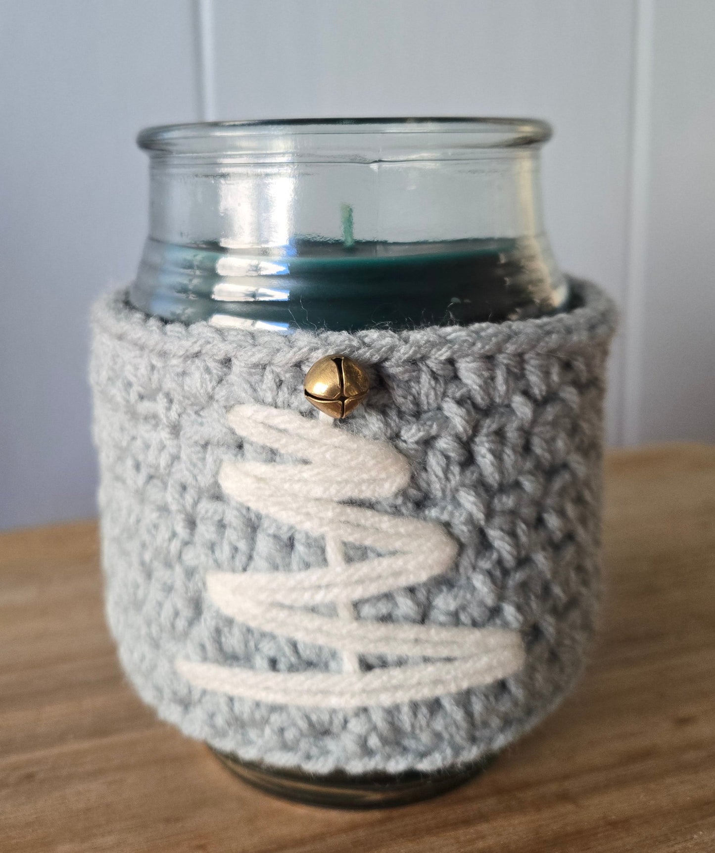 Woodland Calm Crochet Christmas Candle Sleeve