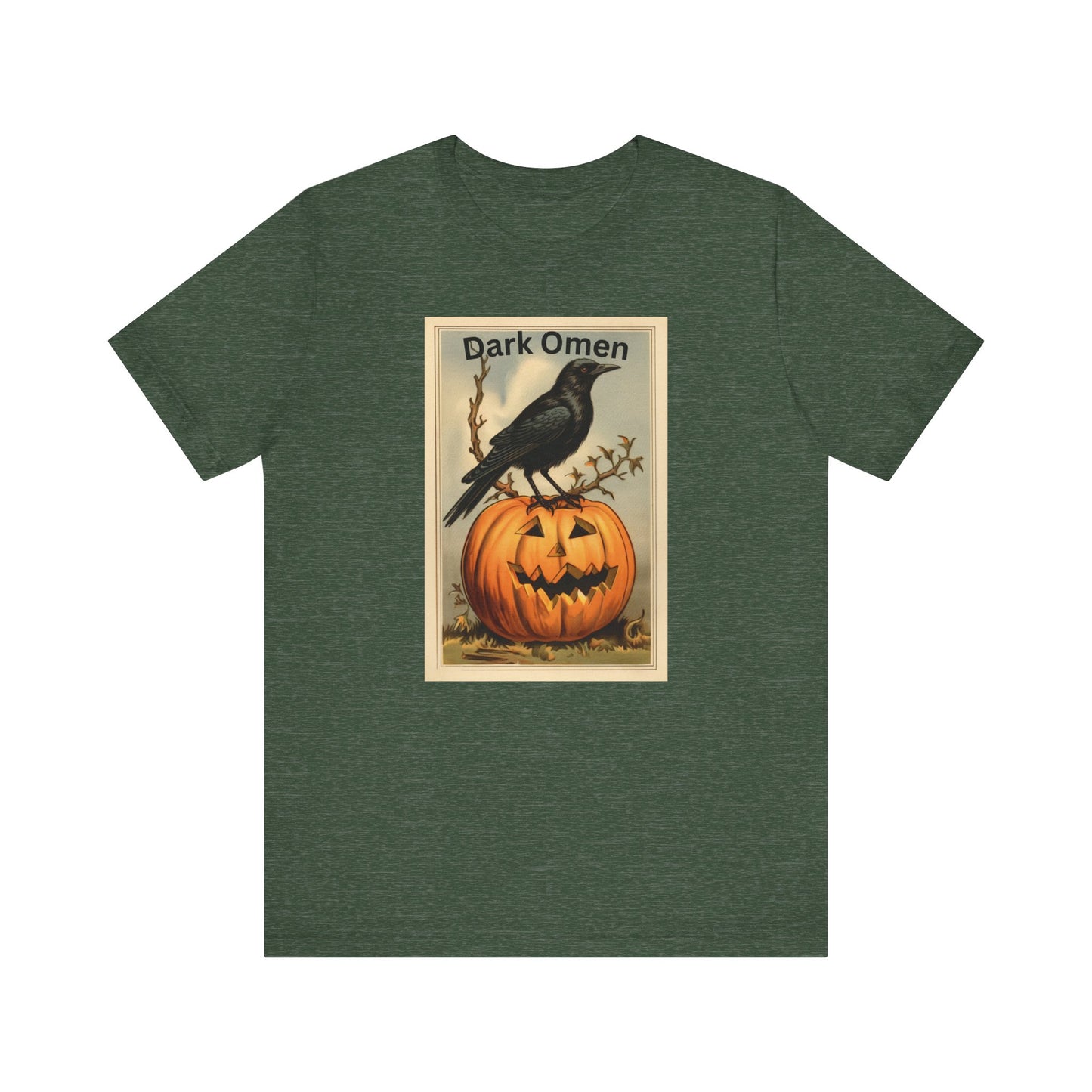 Vintage Halloween Tee - Unisex Jersey Short Sleeve T-Shirt with Crow and Pumpkin Design