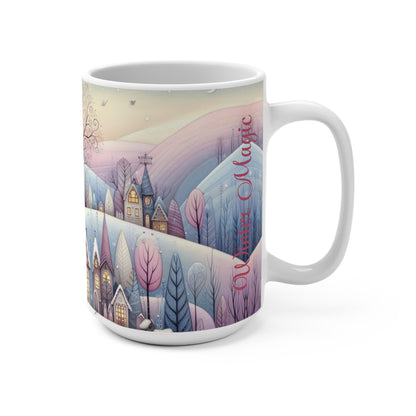 Blush Noel Whimsical Village Mug