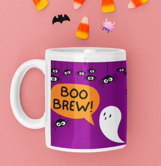 Halloween Boo Brew Mug 15oz Holiday Gift