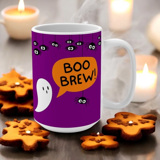 Halloween Boo Brew Mug 15oz Holiday Gift