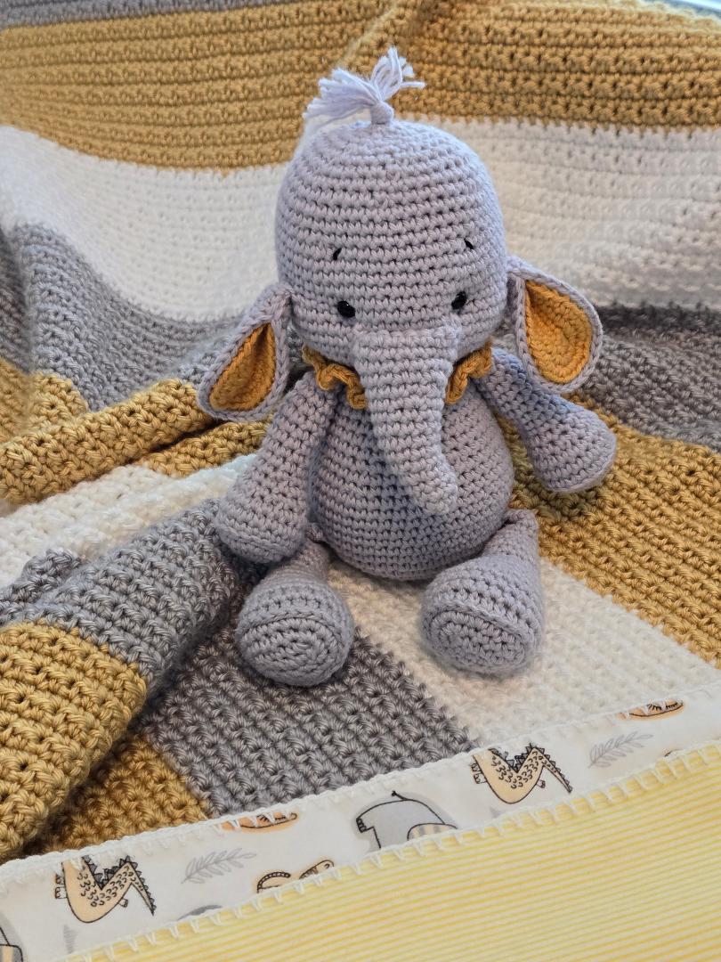 Handmade Crochet Baby Bundle: Blanket, Receiving Blankets & Plush Toy