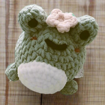 Handmade Crochet Frog Plushie - Cuddly Soft Gift