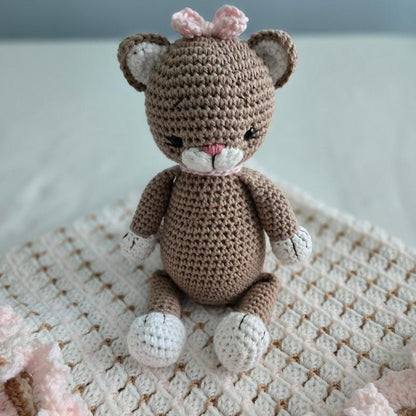 Handmade Crochet Baby Bundle: Blanket, Receiving Blankets & Plush Toy