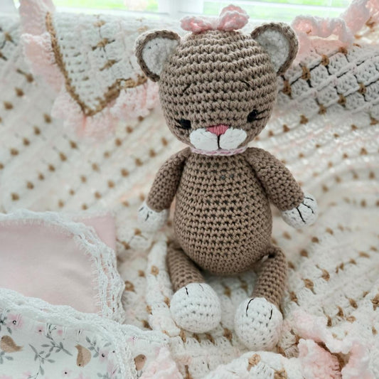 Handmade Crochet Baby Bundle: Blanket, Receiving Blankets & Plush Toy