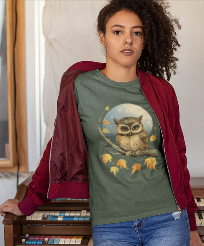 Owl Tree Tee - Autumn Vibes Unisex Jersey Short Sleeve