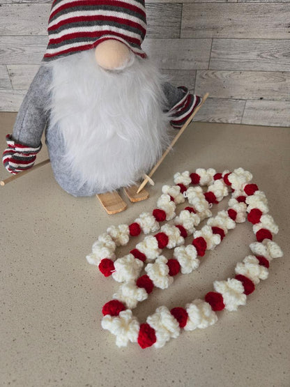 Winter Wishes Crochet Popcorn & Cranberry Garland 5ft